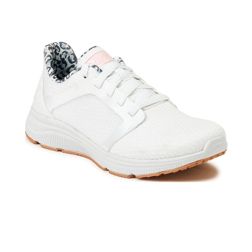 White Athletic Sneakers with Patterned Lining
